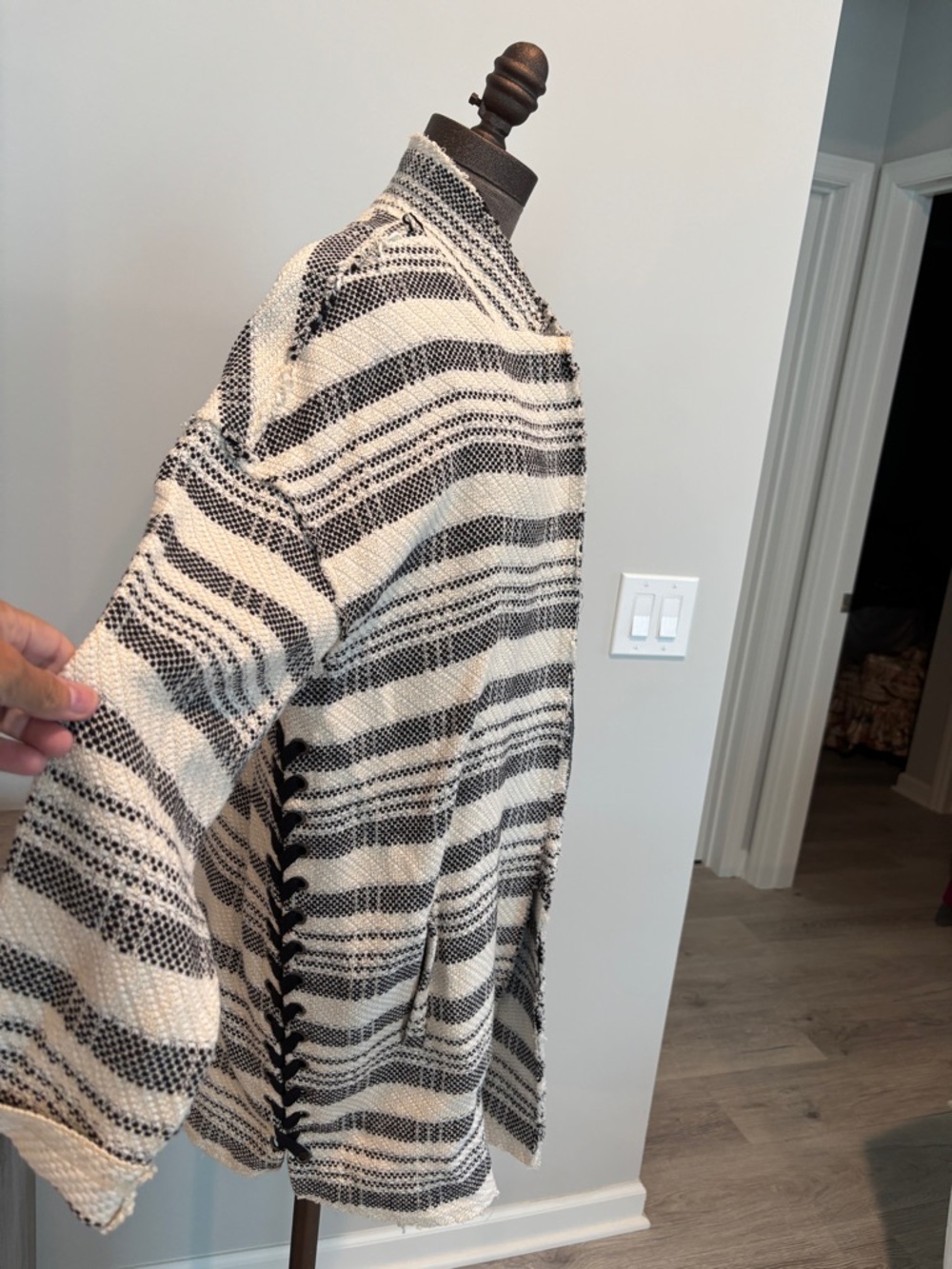 ZOZO SWEATER JACKET WITH LACE UP SIDES LARGE